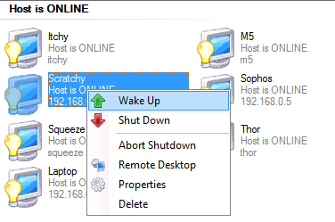 wakeonlan send shutdown