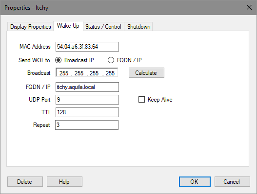 wake for network access mac on or off